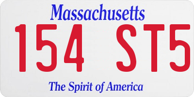 MA license plate 154ST5