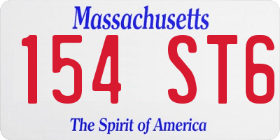 MA license plate 154ST6