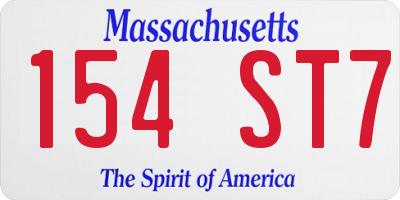 MA license plate 154ST7