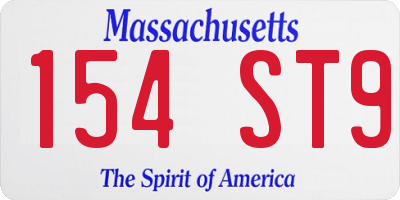 MA license plate 154ST9