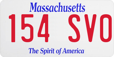 MA license plate 154SV0