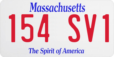 MA license plate 154SV1