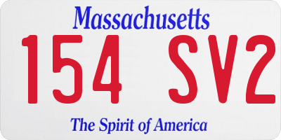 MA license plate 154SV2