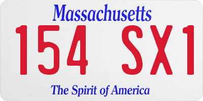 MA license plate 154SX1
