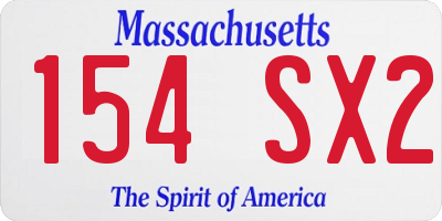 MA license plate 154SX2