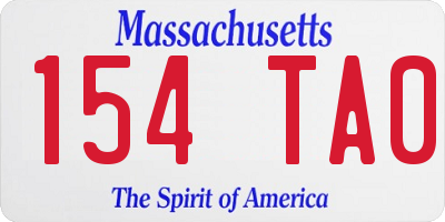 MA license plate 154TA0