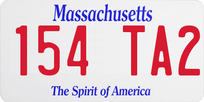 MA license plate 154TA2