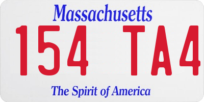 MA license plate 154TA4