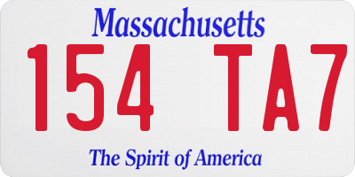 MA license plate 154TA7