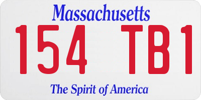 MA license plate 154TB1