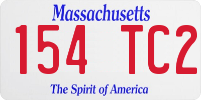 MA license plate 154TC2