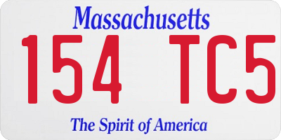 MA license plate 154TC5