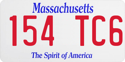 MA license plate 154TC6