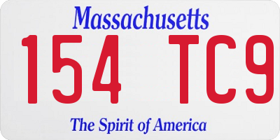 MA license plate 154TC9