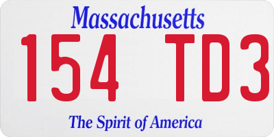 MA license plate 154TD3