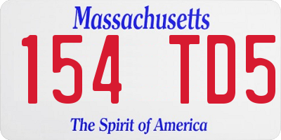 MA license plate 154TD5