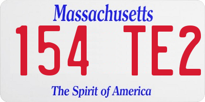 MA license plate 154TE2