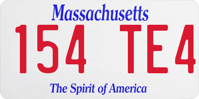 MA license plate 154TE4