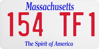 MA license plate 154TF1