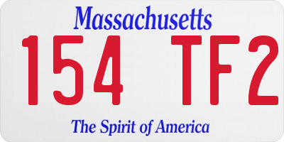 MA license plate 154TF2