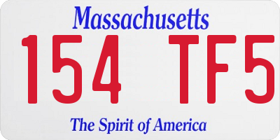 MA license plate 154TF5