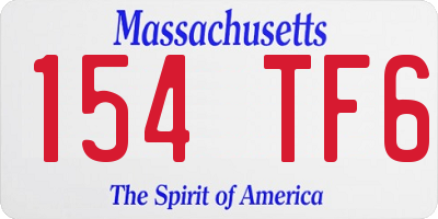 MA license plate 154TF6