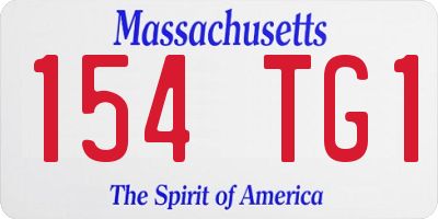 MA license plate 154TG1