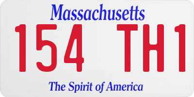 MA license plate 154TH1