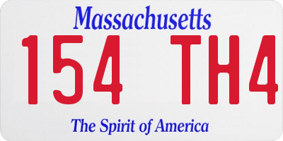 MA license plate 154TH4