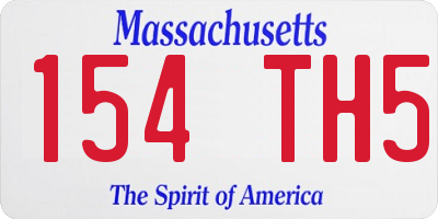 MA license plate 154TH5