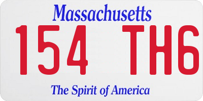 MA license plate 154TH6