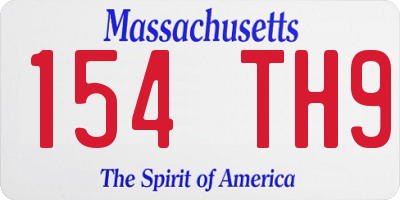 MA license plate 154TH9