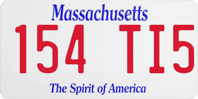 MA license plate 154TI5