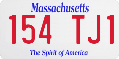 MA license plate 154TJ1