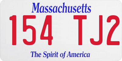MA license plate 154TJ2