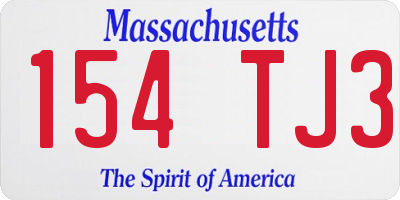 MA license plate 154TJ3