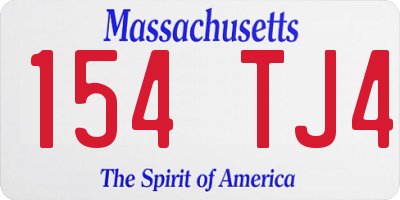 MA license plate 154TJ4