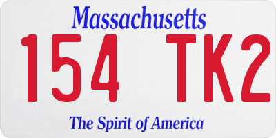MA license plate 154TK2