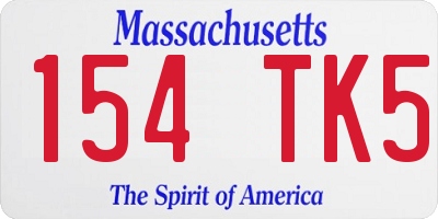 MA license plate 154TK5