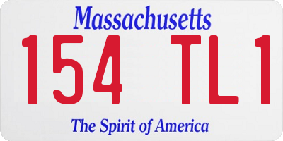 MA license plate 154TL1
