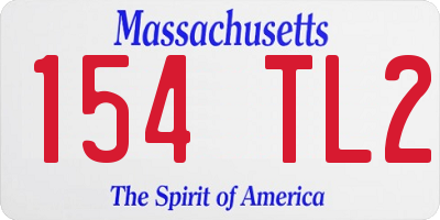 MA license plate 154TL2