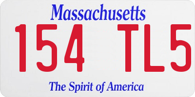 MA license plate 154TL5