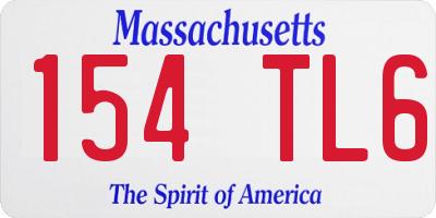 MA license plate 154TL6