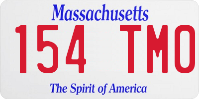 MA license plate 154TM0