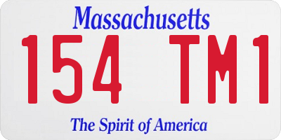 MA license plate 154TM1