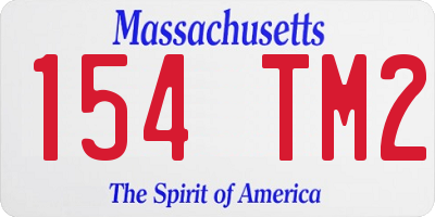 MA license plate 154TM2