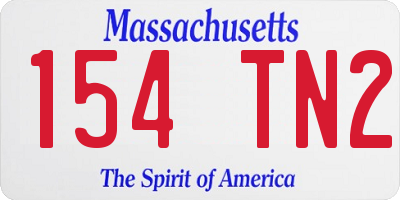 MA license plate 154TN2