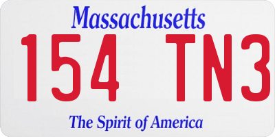 MA license plate 154TN3