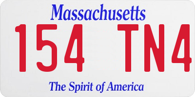 MA license plate 154TN4