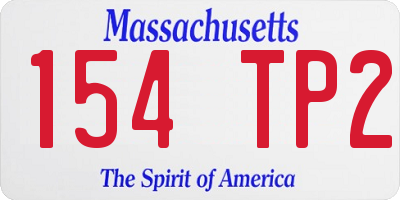MA license plate 154TP2